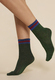 SOCKEN - Gabriella - Glänzende Socken mit dekorativer Rippung SW006 